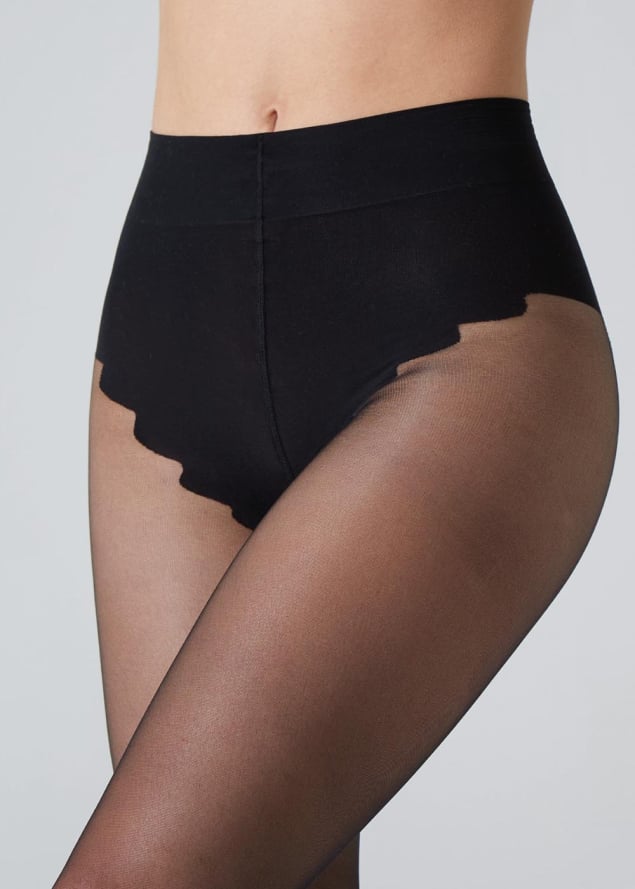 Collant fin avec culotte tanga 20 DEN - SATIN Cette